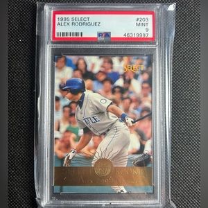 1995 Select #203 ALEX RODRIGUEZ PSA 9 MINT Seattle MARINERS Select RC Rookie HOF